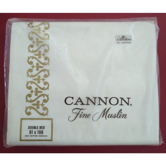 Vintage Cannon Fine Muslin Double Bed 81” x 108” Flat Sheet 100% Cotton USA Made - Picture 1 of 3